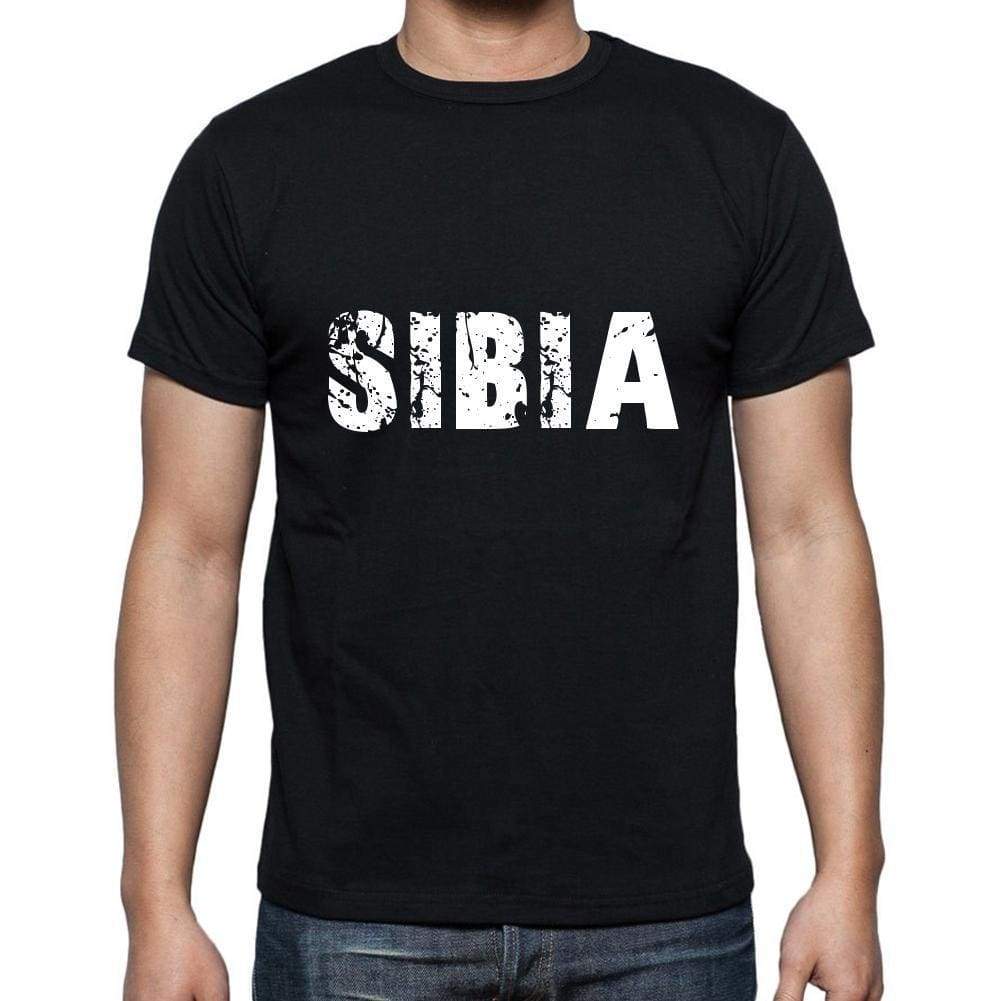 Sibia Mens Short Sleeve Round Neck T-Shirt 5 Letters Black Word 00006 - Casual