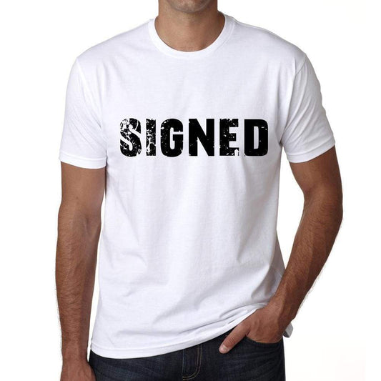 Signed Mens T Shirt White Birthday Gift 00552 - White / Xs - Casual