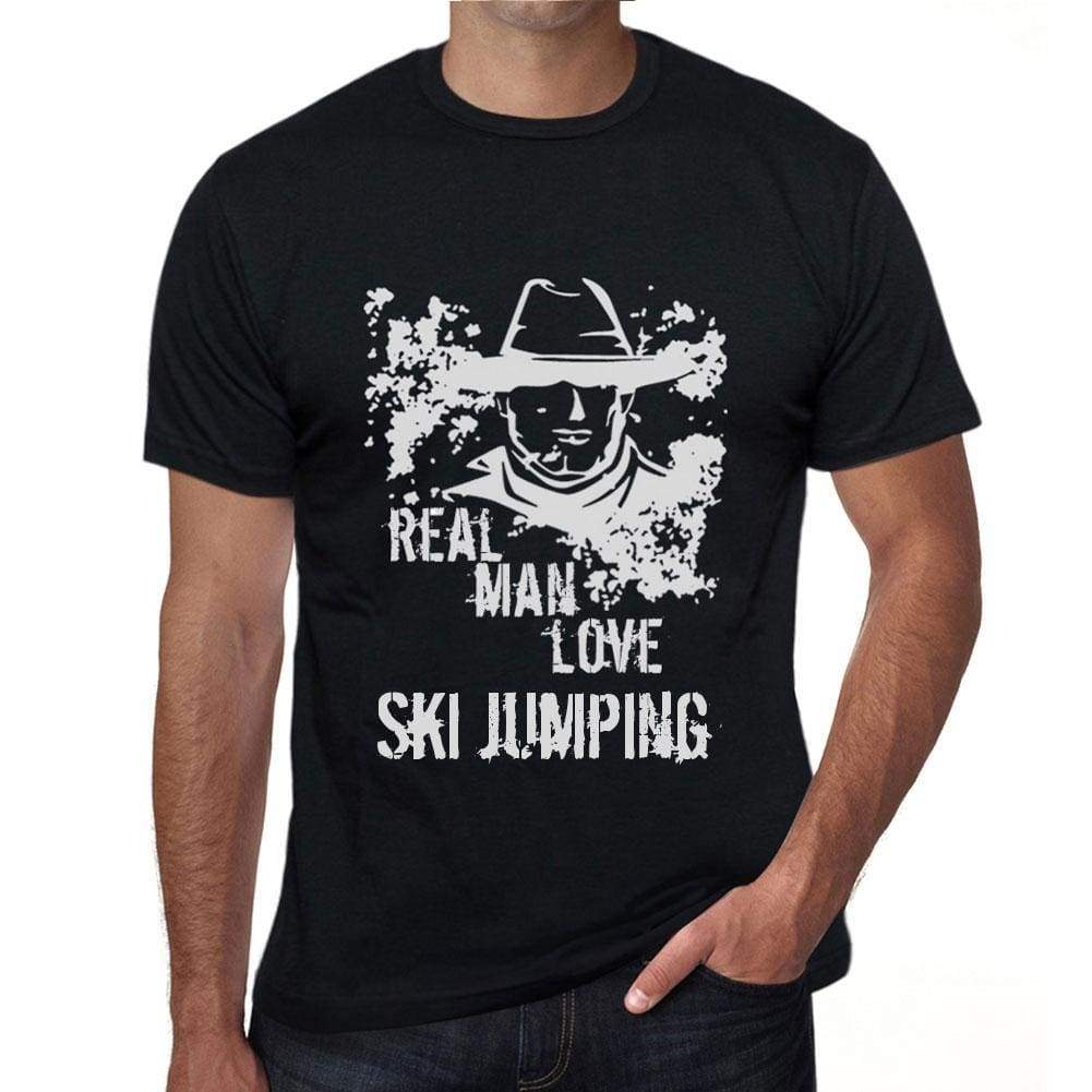 Ski Jumping Real Men Love Ski Jumping Mens T Shirt Black Birthday Gift 00538 - Black / Xs - Casual