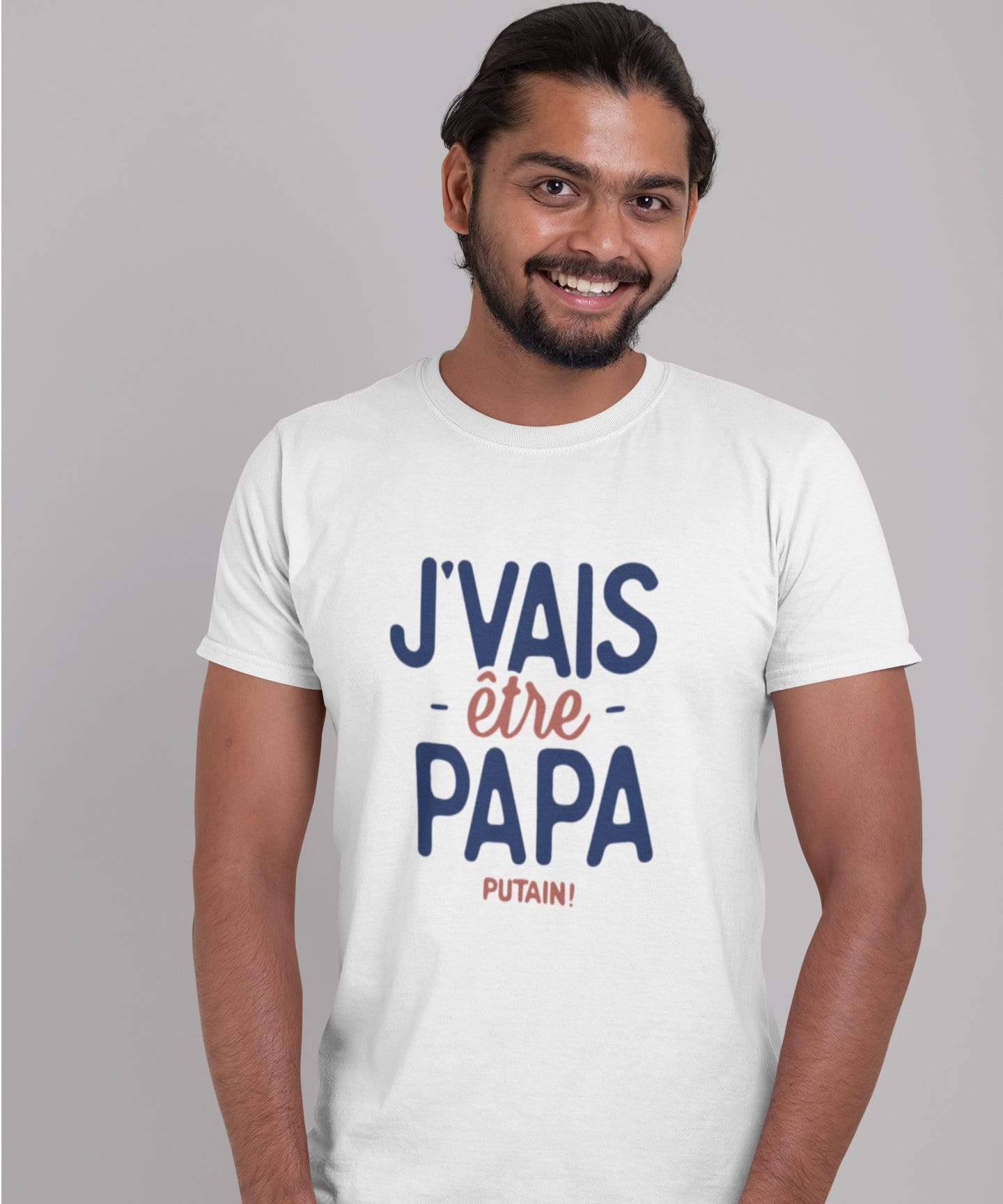 Ultrabasic - Graphique Homme J'vais Être Papa Putain T-Shirt Marine Lettre