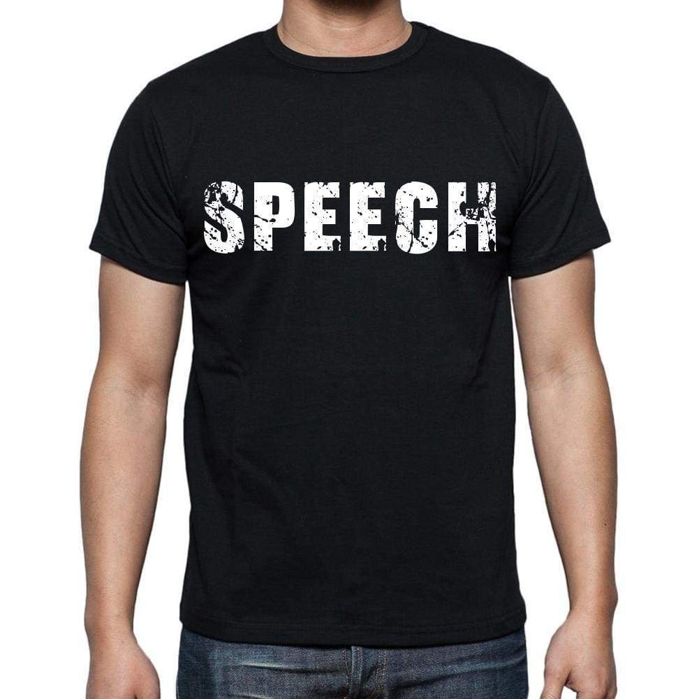 Speech Mens Short Sleeve Round Neck T-Shirt Black T-Shirt En