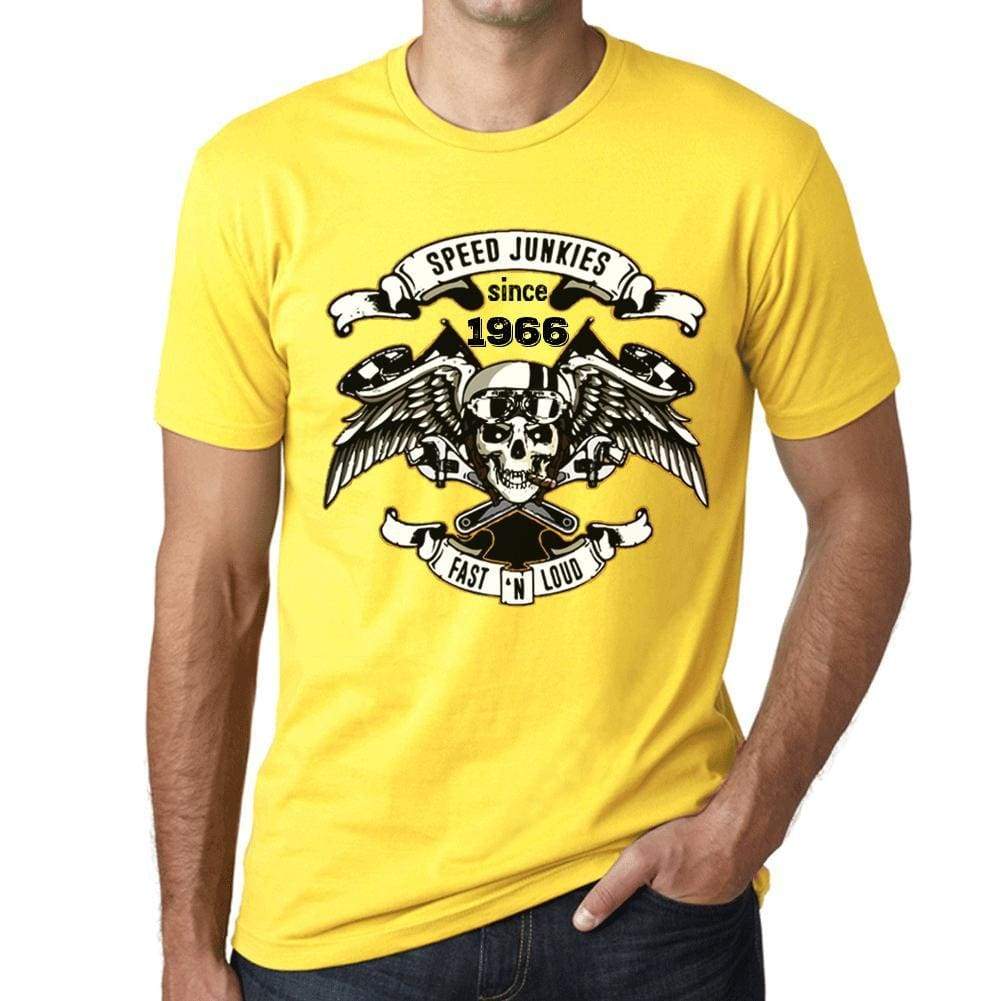 Speed Junkies Since 1966 Mens T-Shirt Yellow Birthday Gift 00465 - Yellow / Xs - Casual