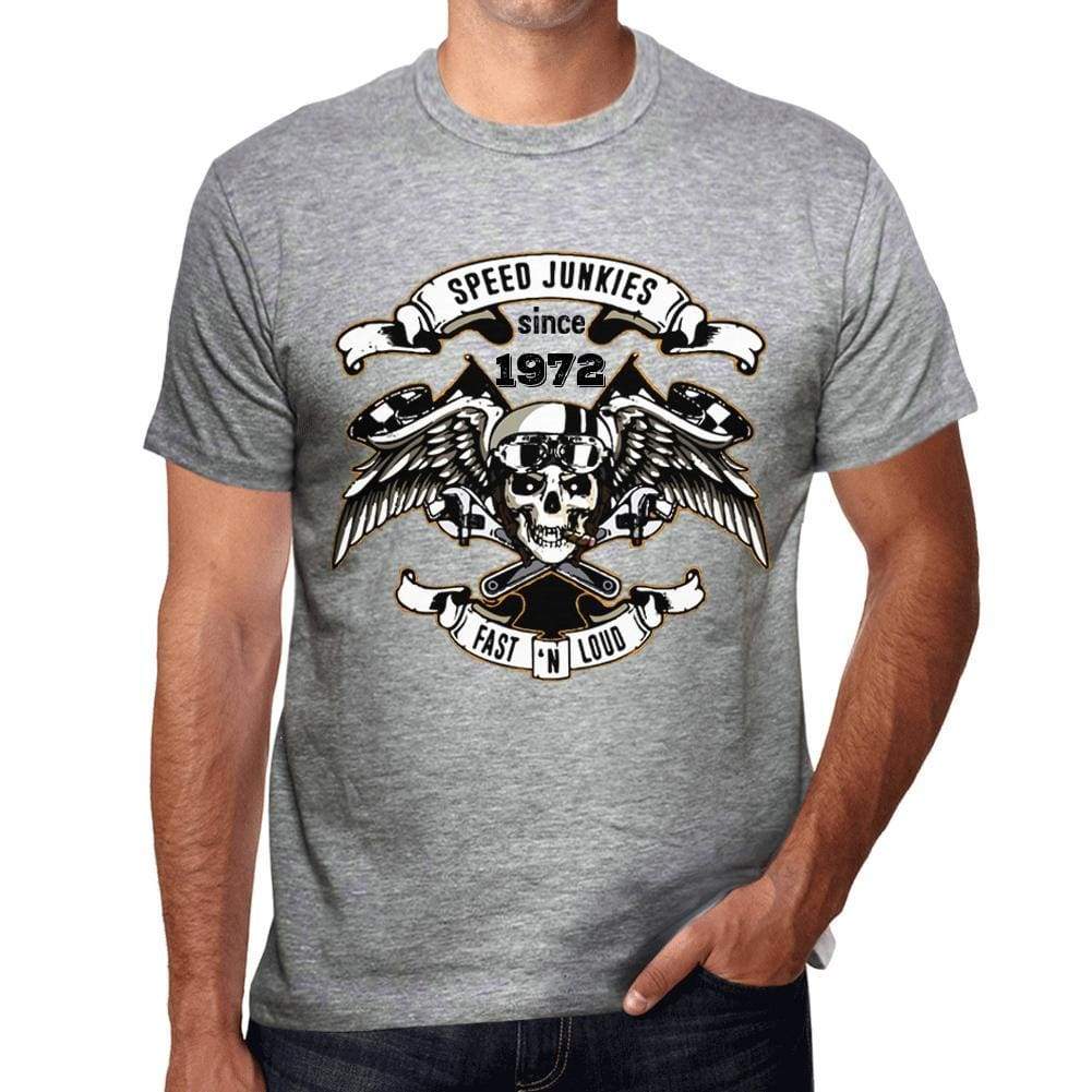 Speed Junkies Since 1972 Mens T-Shirt Grey Birthday Gift 00463 - Grey / S - Casual