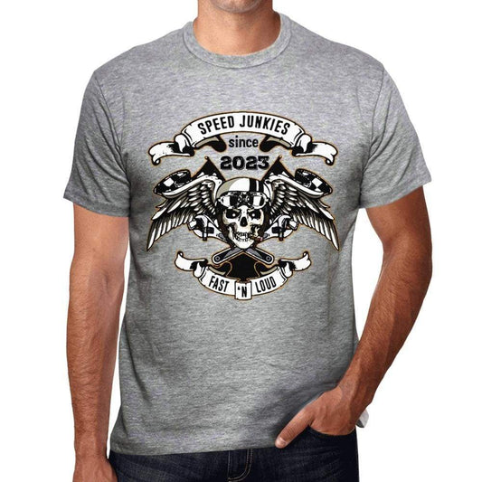 Speed Junkies Since 2023 Mens T-Shirt Grey Birthday Gift 00463 - Grey / S - Casual