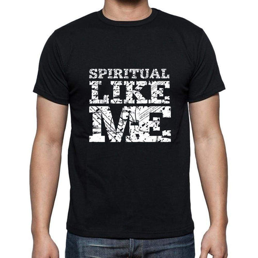 Spiritual Like Me Black Mens Short Sleeve Round Neck T-Shirt 00055 - Black / S - Casual