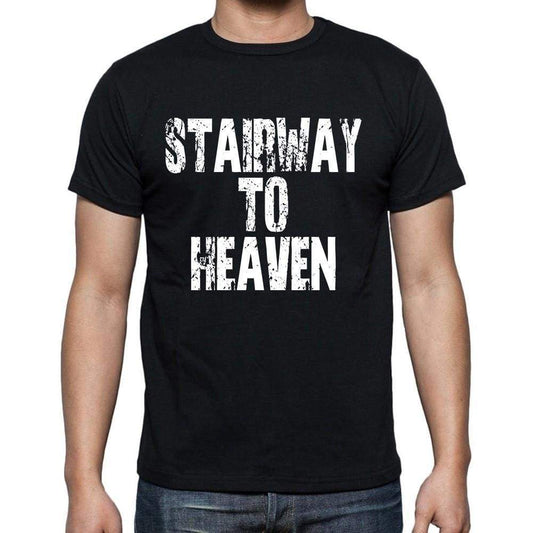 Stairway To Heaven Mens Short Sleeve Round Neck T-Shirt Black T-Shirt En