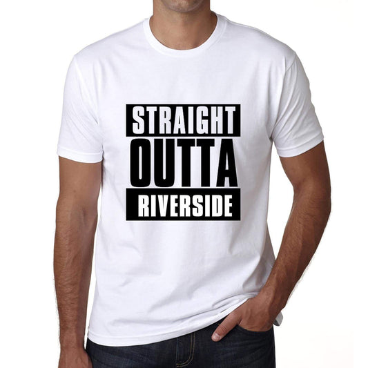 Straight Outta Riverside Mens Short Sleeve Round Neck T-Shirt 00027 - White / S - Casual