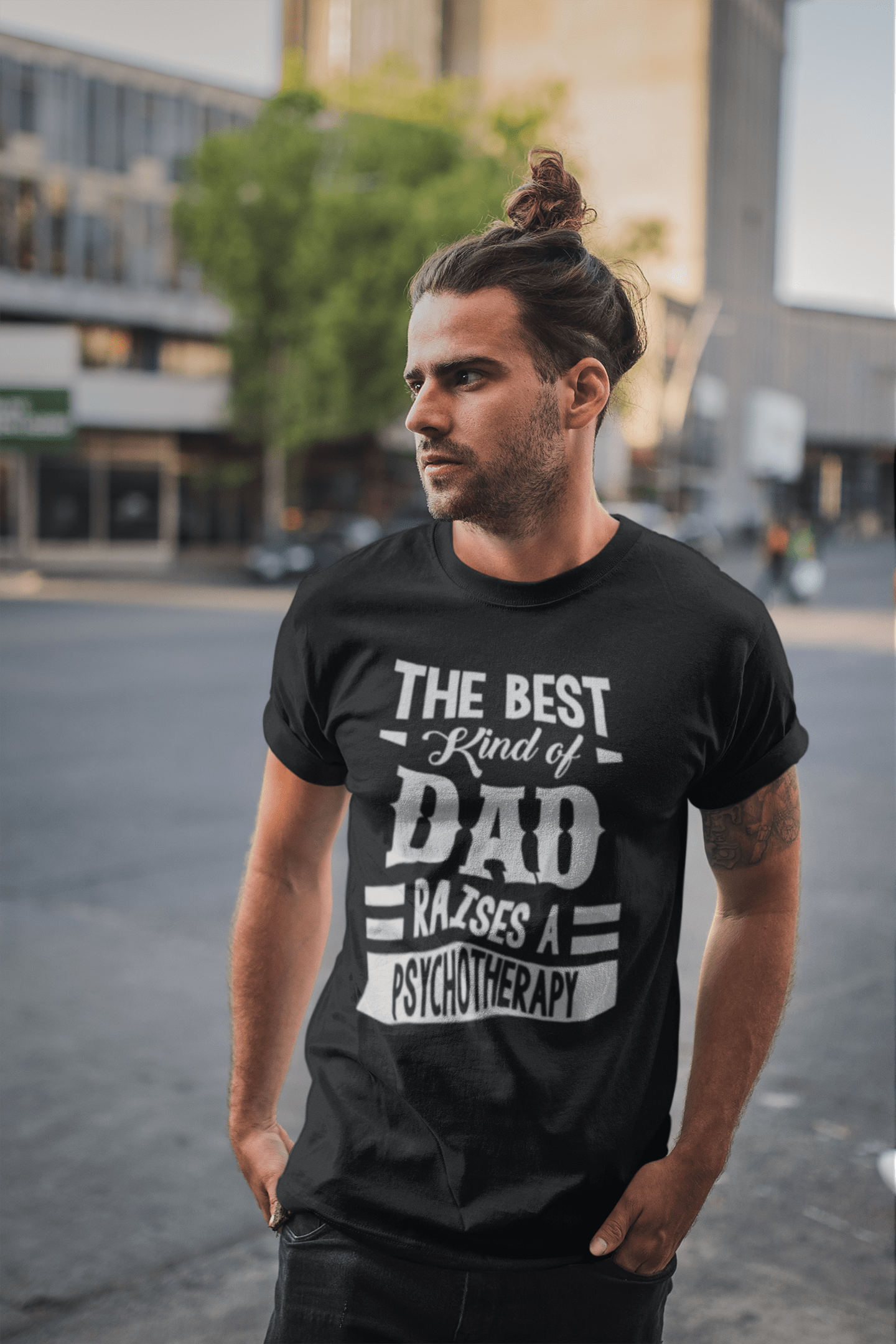 ULTRABASIC Men's Graphic T-Shirt Dad Raises a Psychotherapy