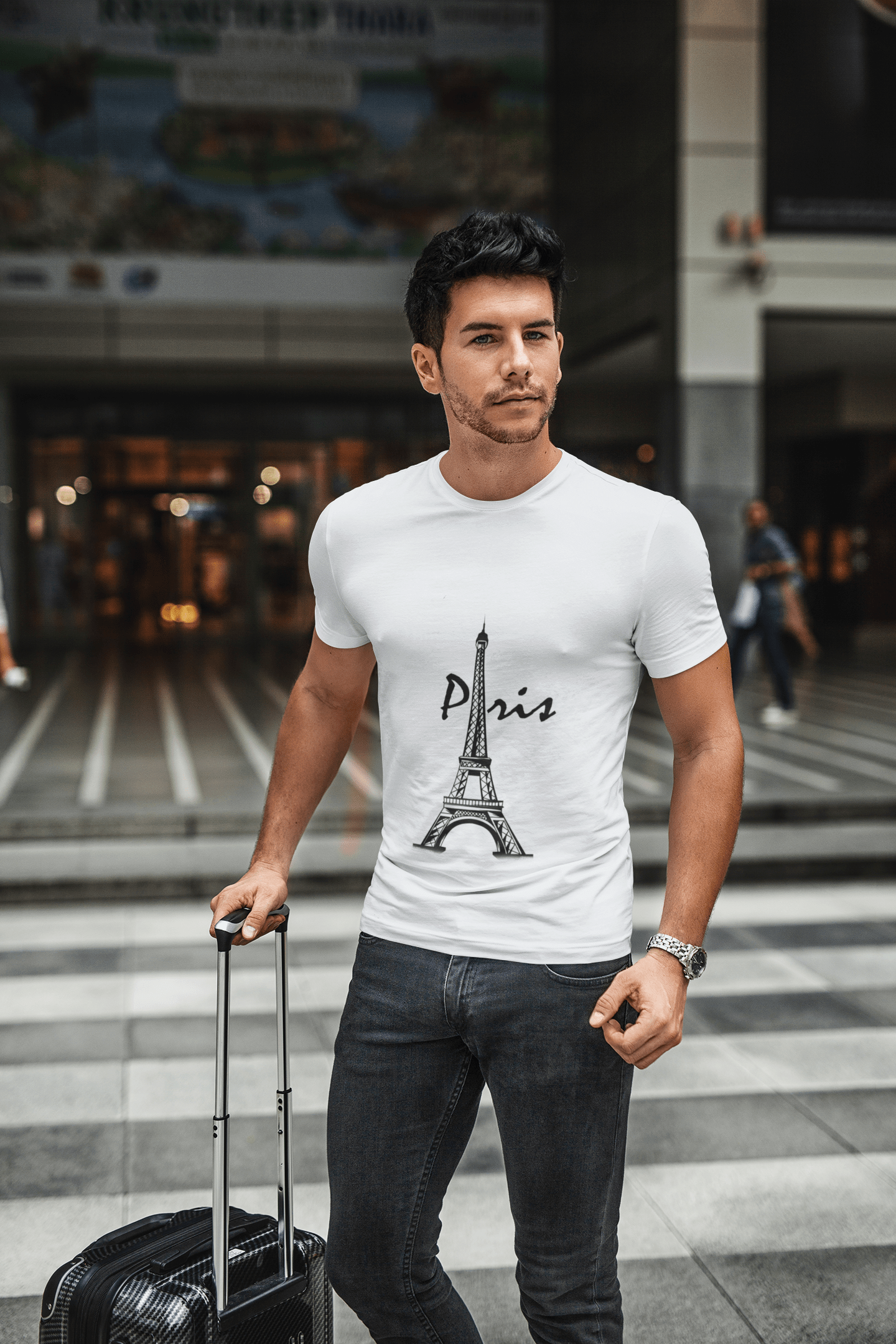 Eiffel Tower t shirts men, Short Sleeve T-Shirt, T Shirt, Cotton Tee Shirt for Men's 00182