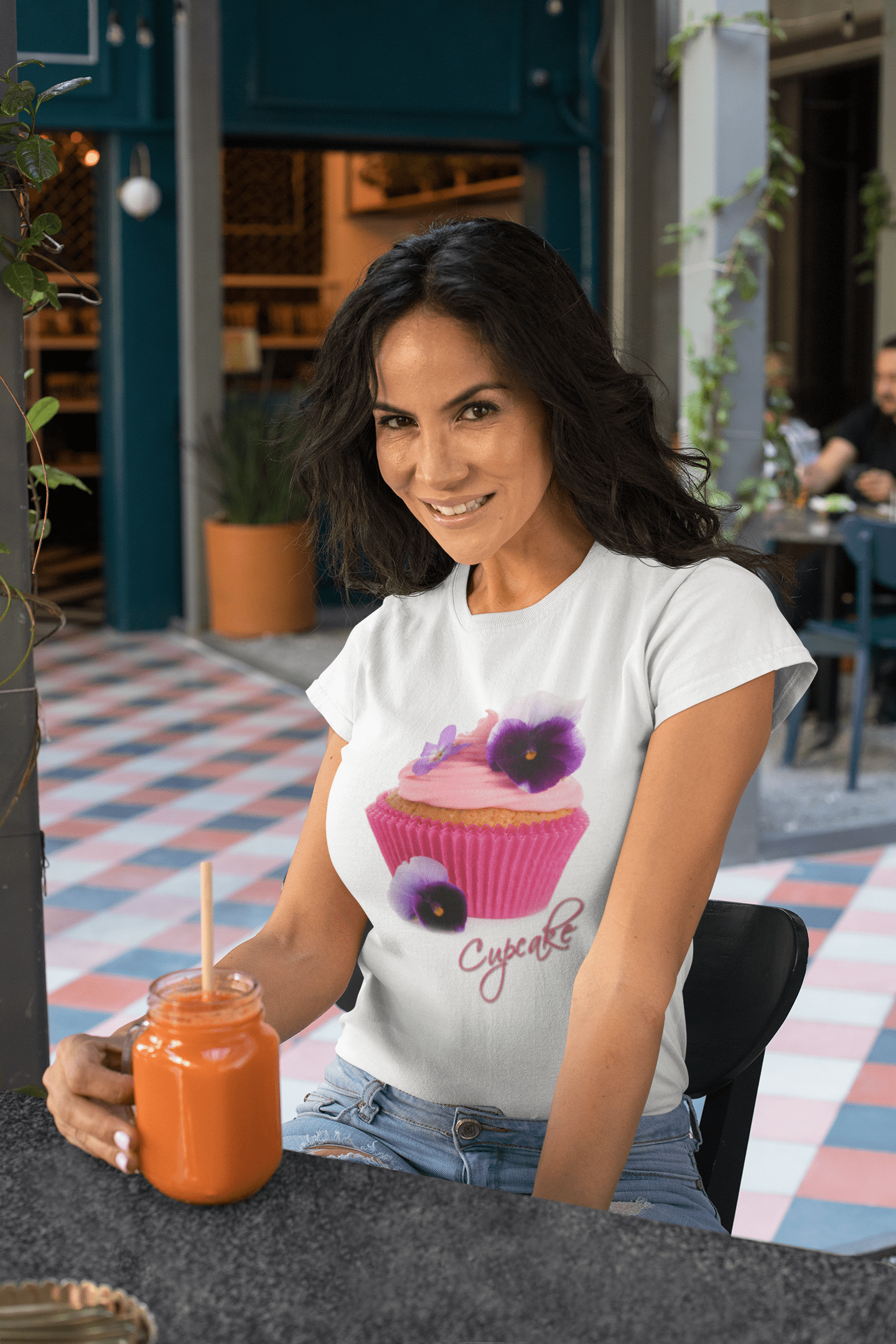 Pink Cupcake, Women's Short Sleeve Crew neck Tee 00152