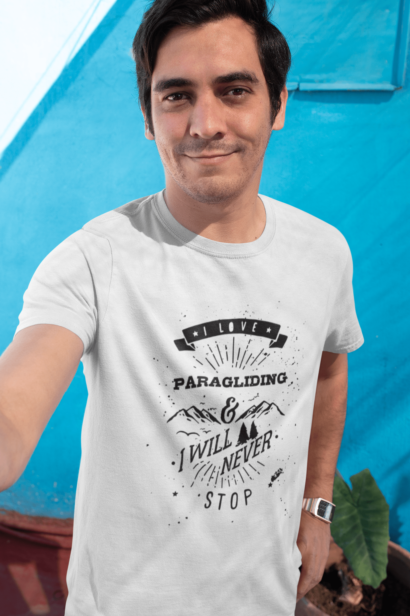 PARAGLIDING, I love extreme sport, White, Men's Short Sleeve Round Neck T-shirt 00290