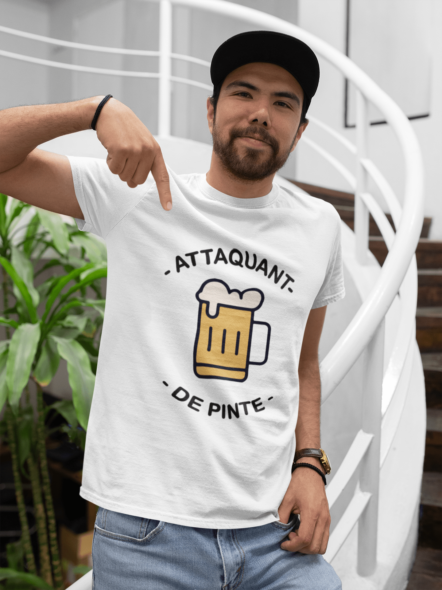 Homme T-Shirt Graphique Imprimé Vintage Tee Attaquant de Pinte Blanc