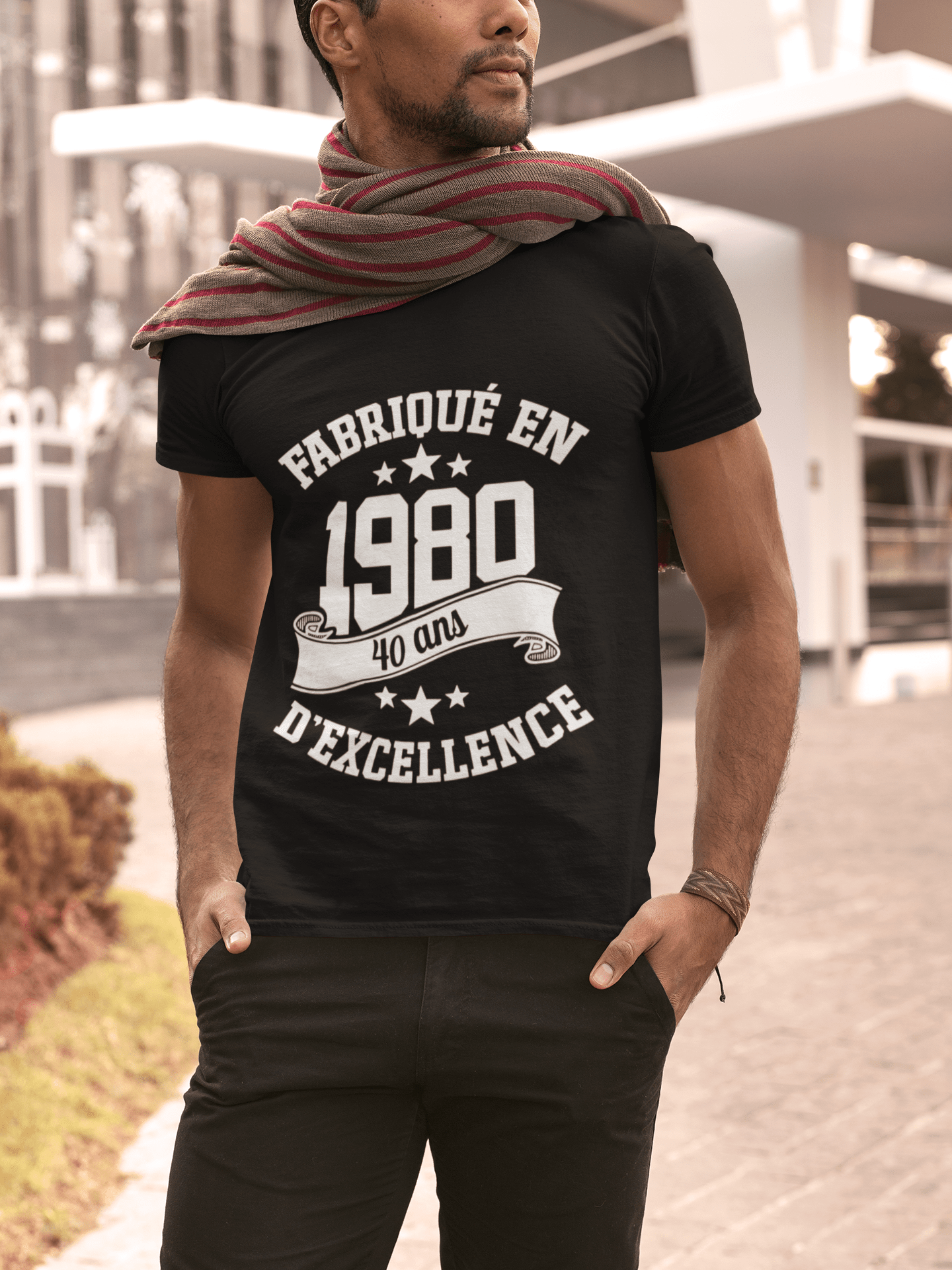 Men's Graphic Fabriqué en 1980, 40 Ans d'être Génial T-Shirt