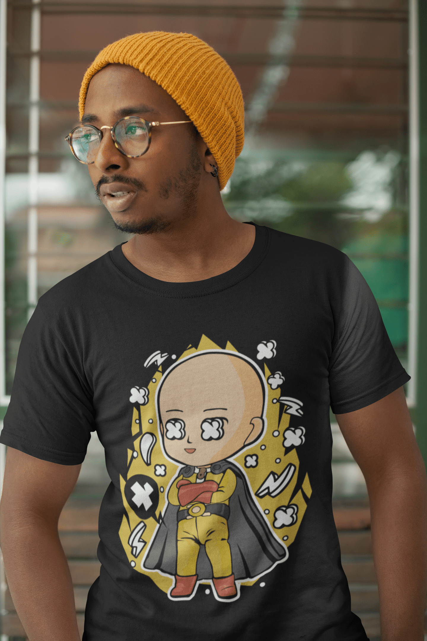 ULTRABASIC Men's T-Shirt Bald Man - Japanese Superhero - Cartoon Character