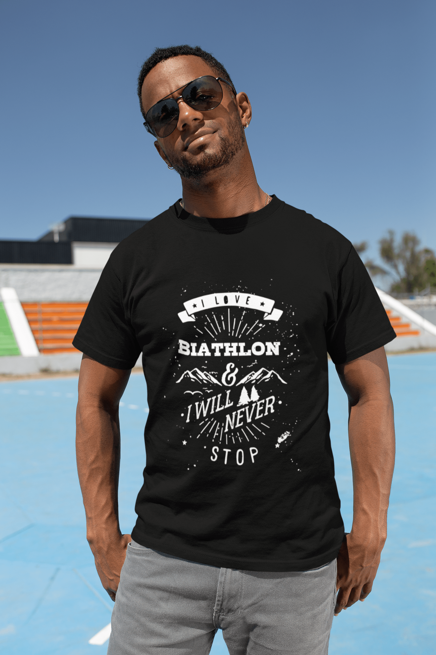 Biathlon, I Love Extreme Sport, t Shirt Homme, Sport t Shirt Homme