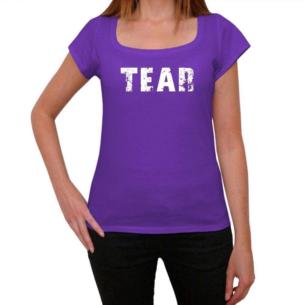 Tear Purple Womens Short Sleeve Round Neck T-Shirt 00041 - Purple / Xs - Casual