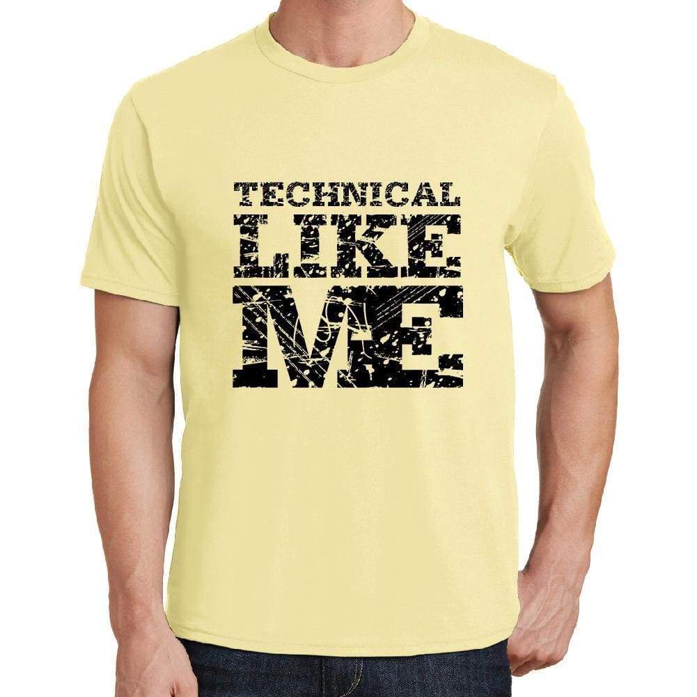 Technical Like Me Yellow Mens Short Sleeve Round Neck T-Shirt 00294 - Yellow / S - Casual