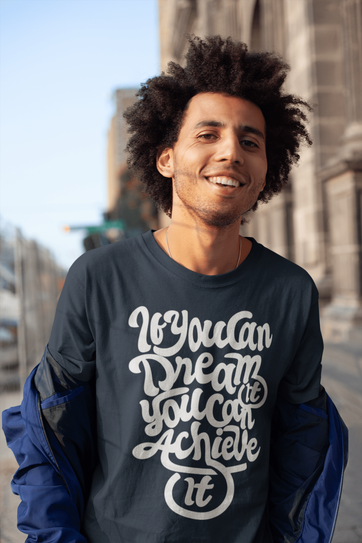 Men's T-Shirt Graphic Tee Shirt If You Can Dream You Can Achieve Inspirational Gift