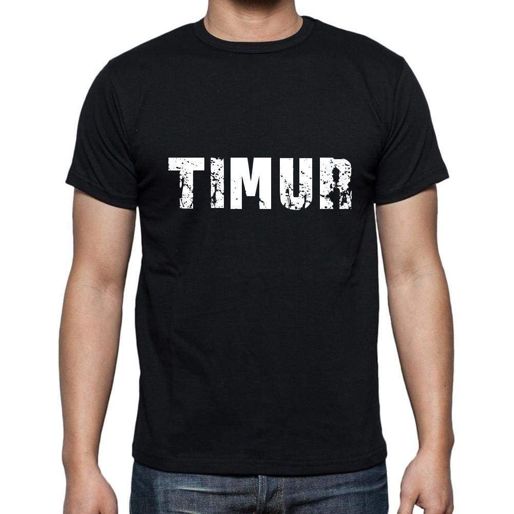 timur Men's Short Sleeve Round Neck T-shirt , 5 letters Black , word 00006 - Ultrabasic