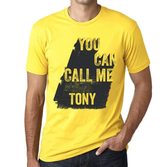 Tony You Can Call Me Tony Mens T Shirt Yellow Birthday Gift 00537 - Yellow / Xs - Casual