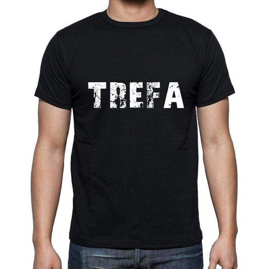 Trefa Mens Short Sleeve Round Neck T-Shirt 5 Letters Black Word 00006 - Casual