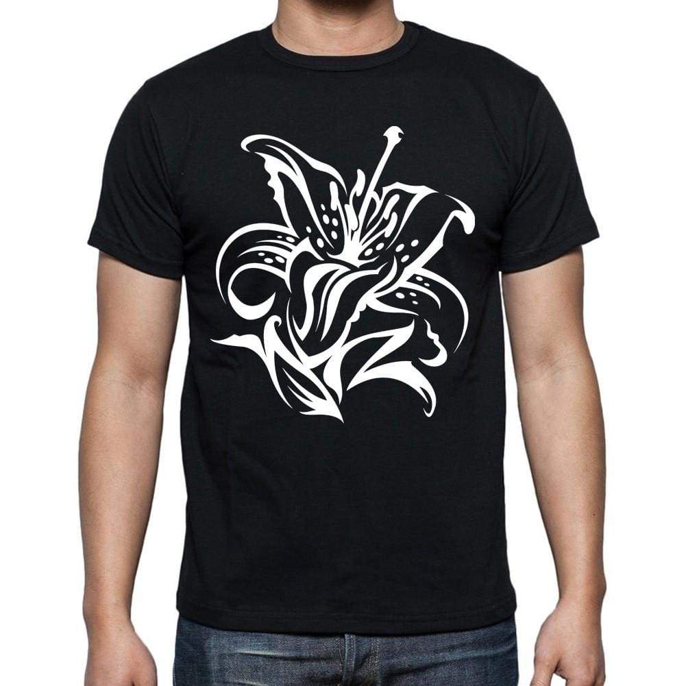 Tribal And Tiger Lily Tattoo Black Gift T Shirt Mens Tee Black 00166