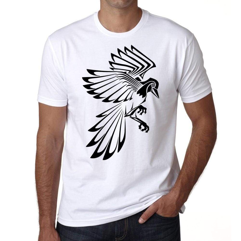 Tribal Bird Tattoo Mens White Tee 100% Cotton 00162