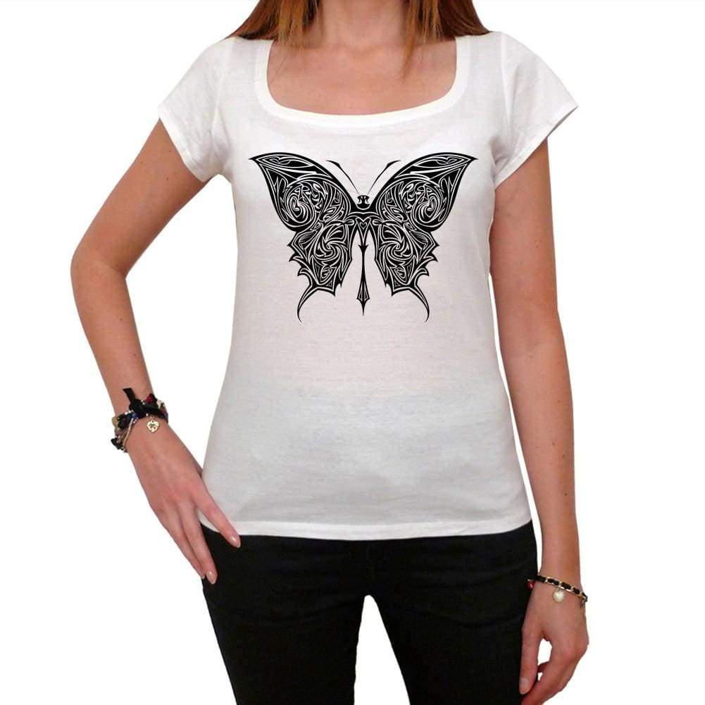 Tribal Butterfly Tattoo 1 Womens Short Sleeve Scoop Neck Tee 00161