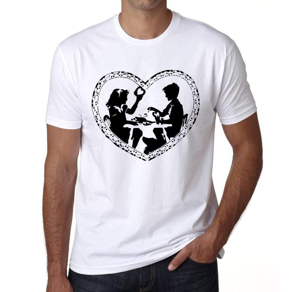 Two Children Making Valentines Mens Tee White 100% Cotton 00156