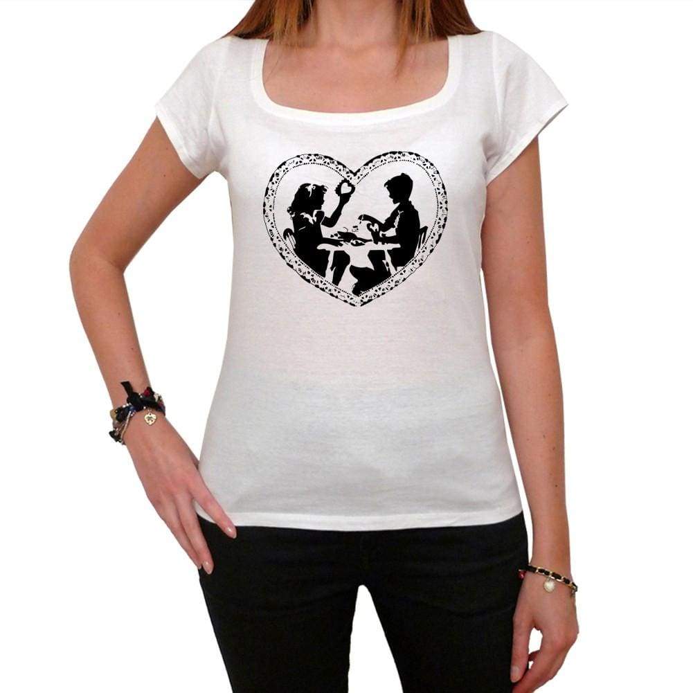 Two Children Making Valentines Tshirt White Womens T-Shirt 00157