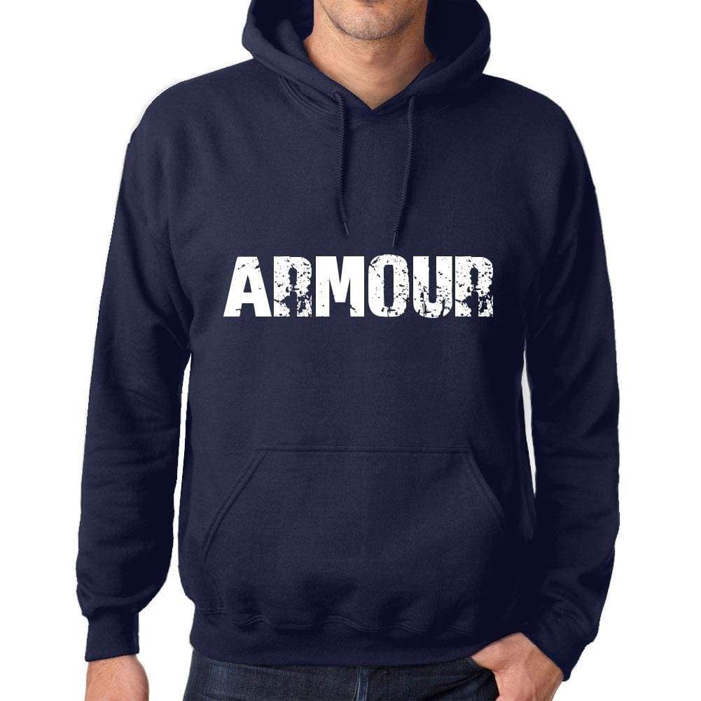 Unisex Printed Graphic Cotton Hoodie Popular Words Armour French Navy - French Navy / Xs / Cotton - Hoodies