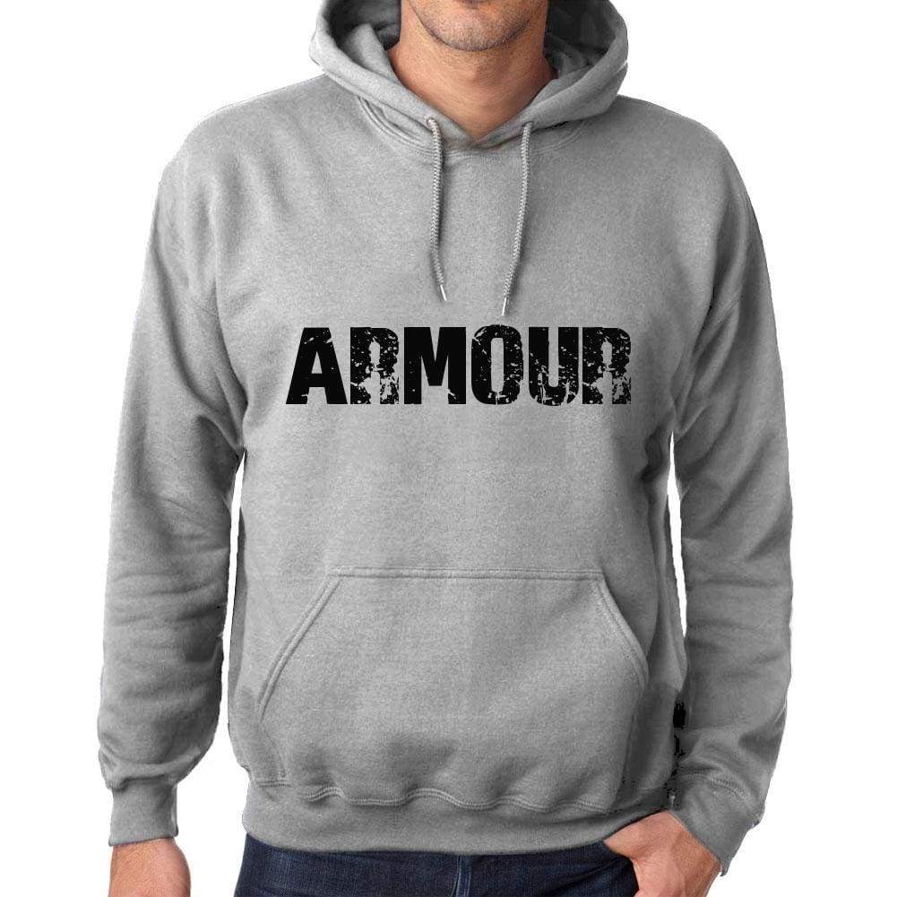 Unisex Printed Graphic Cotton Hoodie Popular Words Armour Grey Marl - Grey Marl / Xs / Cotton - Hoodies