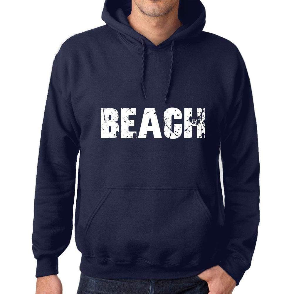 Unisex Printed Graphic Cotton Hoodie Popular Words Beach French Navy - French Navy / Xs / Cotton - Hoodies