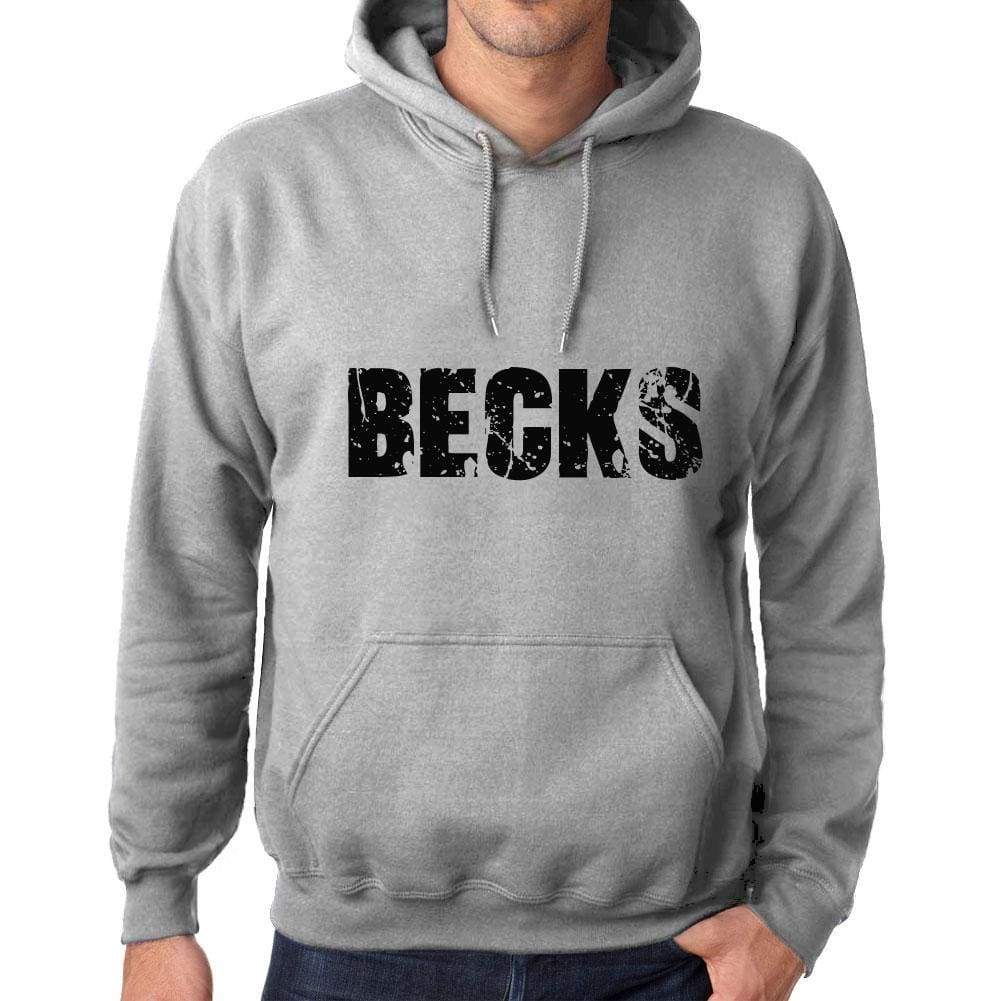 Unisex Printed Graphic Cotton Hoodie Popular Words Becks Grey Marl - Grey Marl / Xs / Cotton - Hoodies