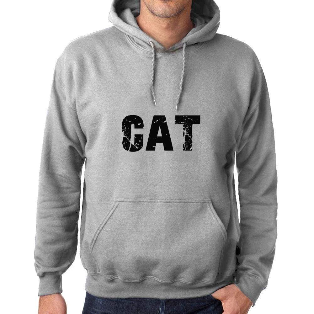 Unisex Printed Graphic Cotton Hoodie Popular Words Cat Grey Marl - Grey Marl / Xs / Cotton - Hoodies