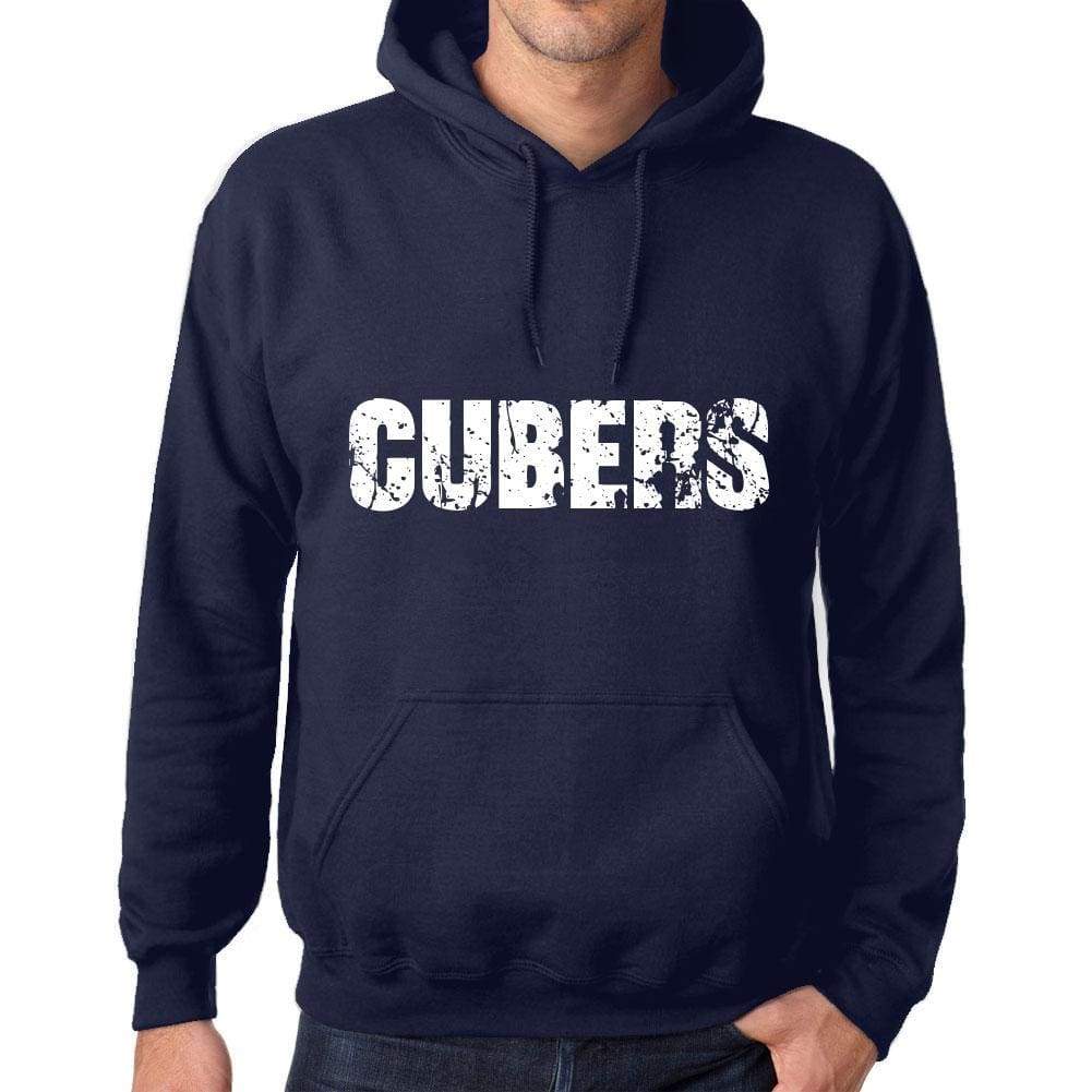 Unisex Printed Graphic Cotton Hoodie Popular Words Cubers French Navy - French Navy / Xs / Cotton - Hoodies