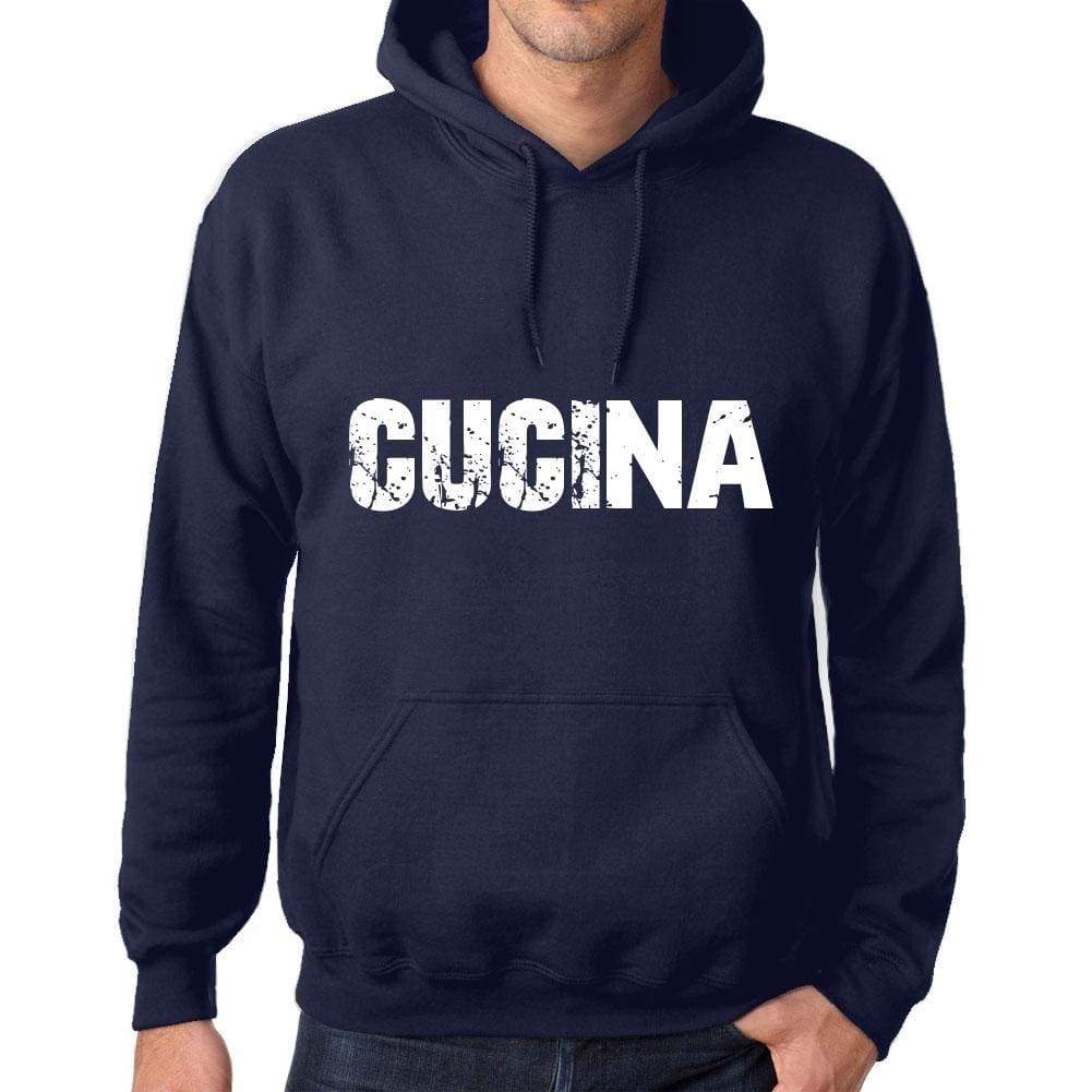 Unisex Printed Graphic Cotton Hoodie Popular Words Cucina French Navy - French Navy / Xs / Cotton - Hoodies