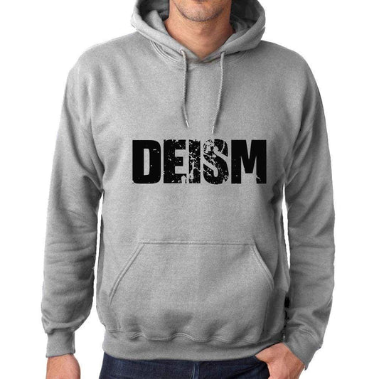 Unisex Printed Graphic Cotton Hoodie Popular Words Deism Grey Marl - Grey Marl / Xs / Cotton - Hoodies