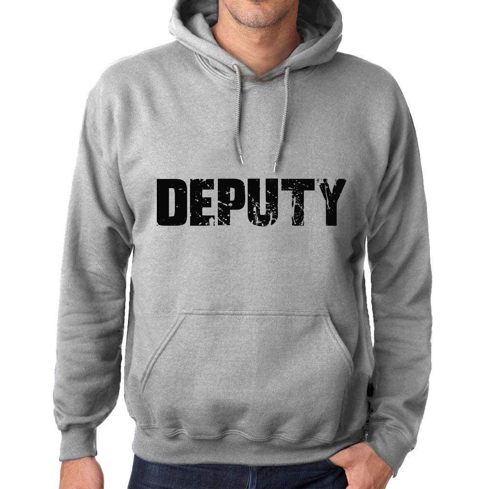 Unisex Printed Graphic Cotton Hoodie Popular Words Deputy Grey Marl - Grey Marl / Xs / Cotton - Hoodies