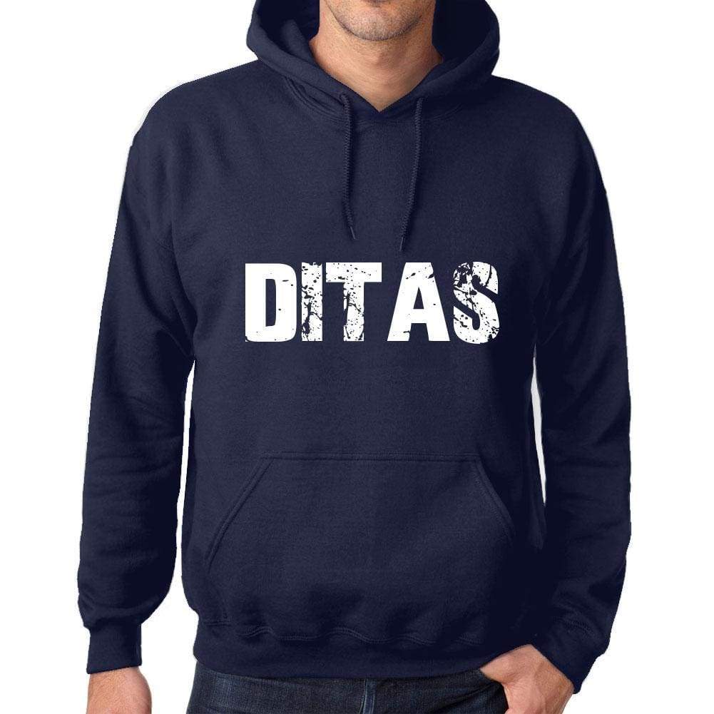 Unisex Printed Graphic Cotton Hoodie Popular Words Ditas French Navy - French Navy / Xs / Cotton - Hoodies