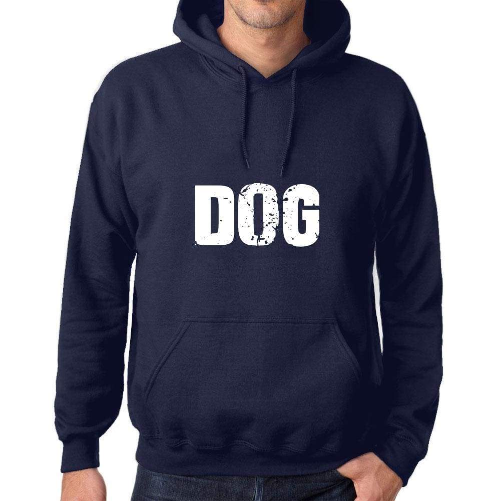 Unisex Printed Graphic Cotton Hoodie Popular Words Dog French Navy - French Navy / Xs / Cotton - Hoodies