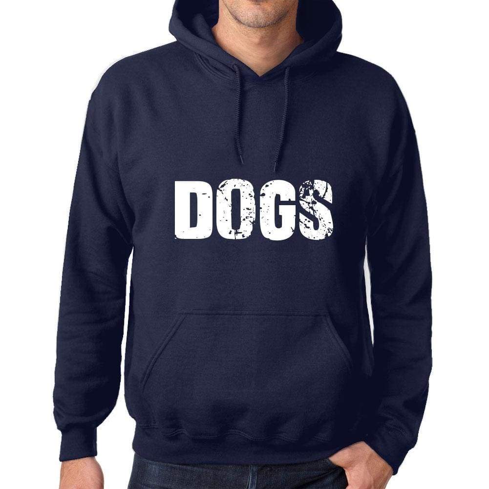 Unisex Printed Graphic Cotton Hoodie Popular Words Dogs French Navy - French Navy / Xs / Cotton - Hoodies