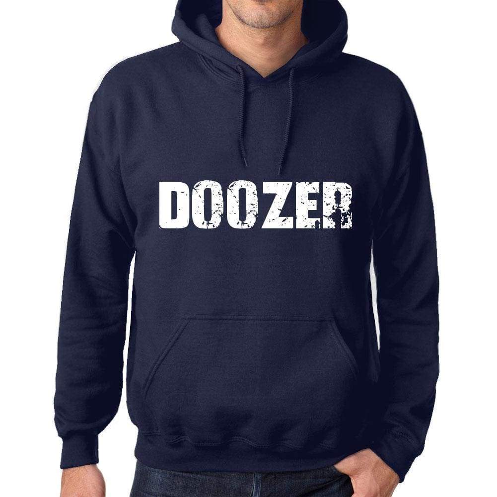 Unisex Printed Graphic Cotton Hoodie Popular Words Doozer French Navy - French Navy / Xs / Cotton - Hoodies