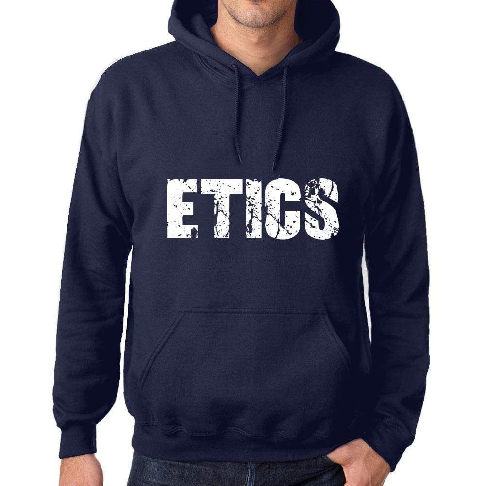 Unisex Printed Graphic Cotton Hoodie Popular Words Etics French Navy - French Navy / Xs / Cotton - Hoodies