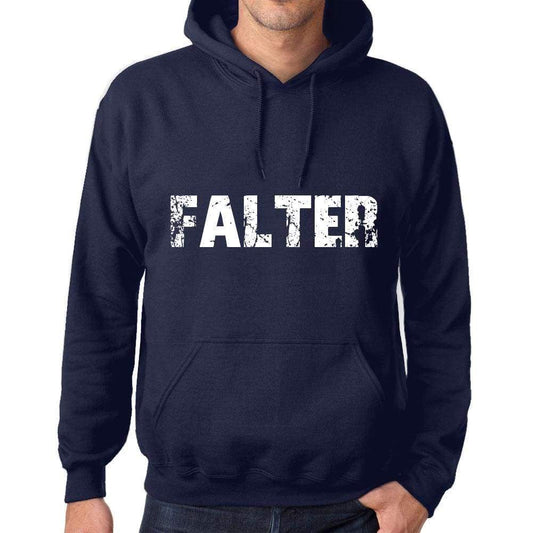 Unisex Printed Graphic Cotton Hoodie Popular Words Falter French Navy - French Navy / Xs / Cotton - Hoodies