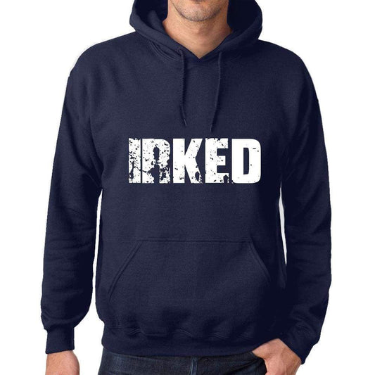 Unisex Printed Graphic Cotton Hoodie Popular Words Irked French Navy - French Navy / Xs / Cotton - Hoodies