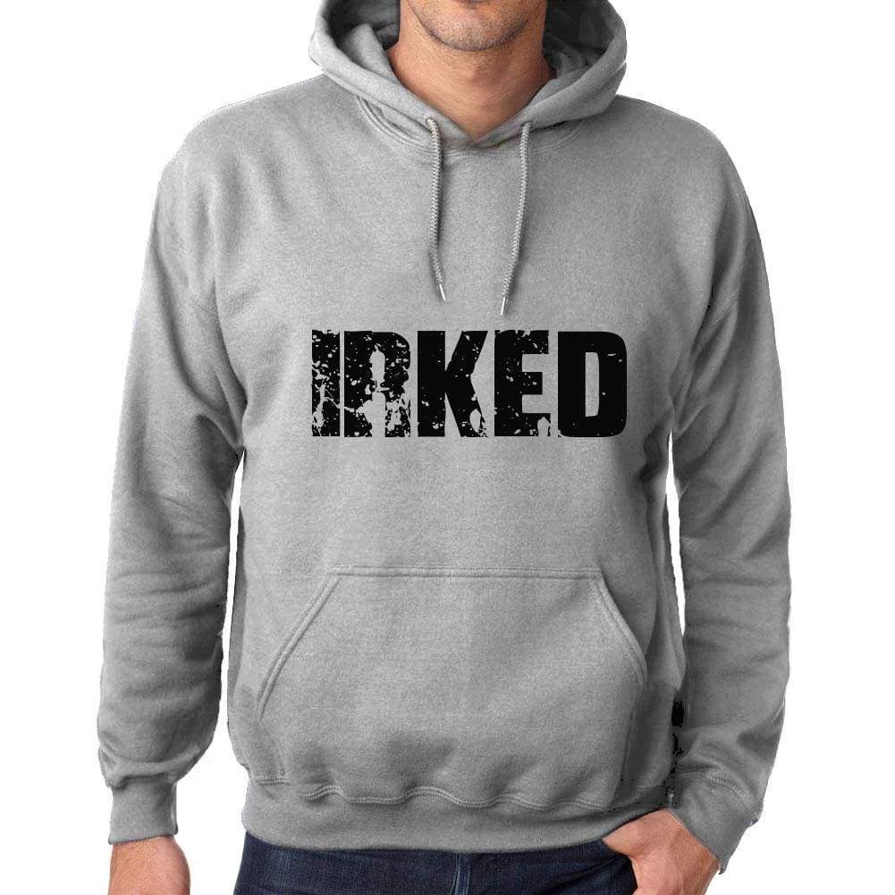 Unisex Printed Graphic Cotton Hoodie Popular Words Irked Grey Marl - Grey Marl / Xs / Cotton - Hoodies