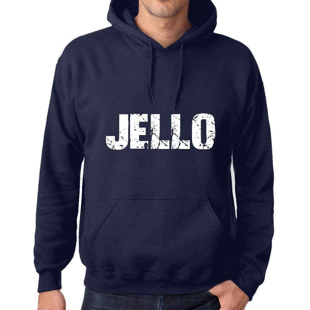 Unisex Printed Graphic Cotton Hoodie Popular Words Jello French Navy - French Navy / Xs / Cotton - Hoodies