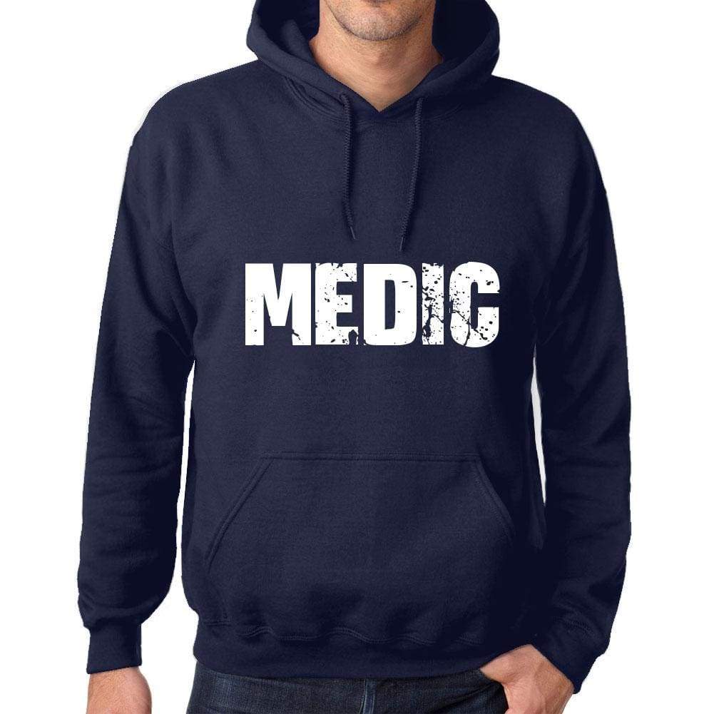 Unisex Printed Graphic Cotton Hoodie Popular Words Medic French Navy - French Navy / Xs / Cotton - Hoodies