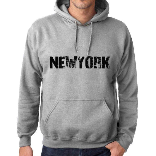 Unisex Printed Graphic Cotton Hoodie Popular Words Newyork Grey Marl - Grey Marl / Xs / Cotton - Hoodies